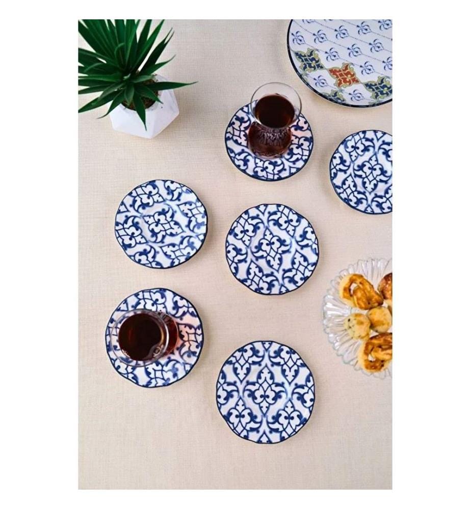 Saucer Set, 6 Pieces, Multicolor, 100% PORCELAIN