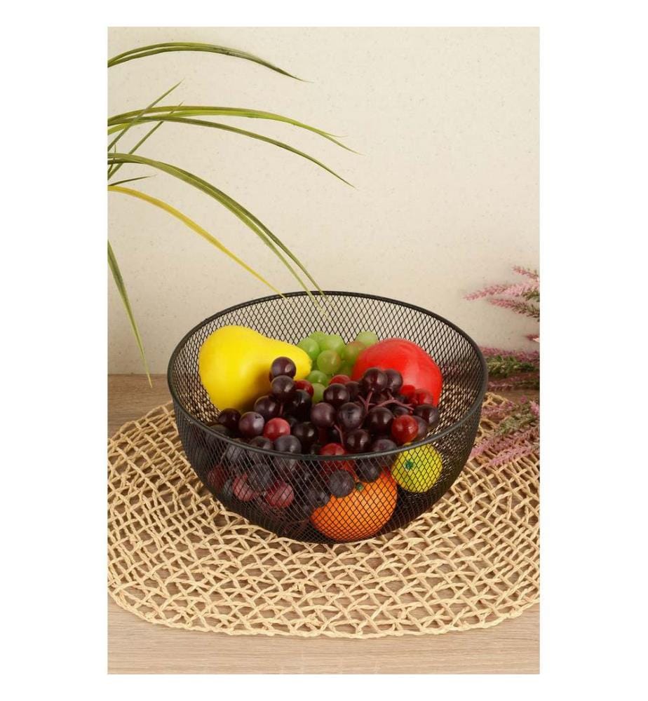 Fruit Basket, Black, 100% METAL