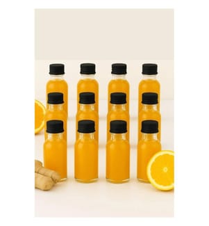 Glass Bottle Set, 12 Pieces, Transparent, Black, 100% GLASS