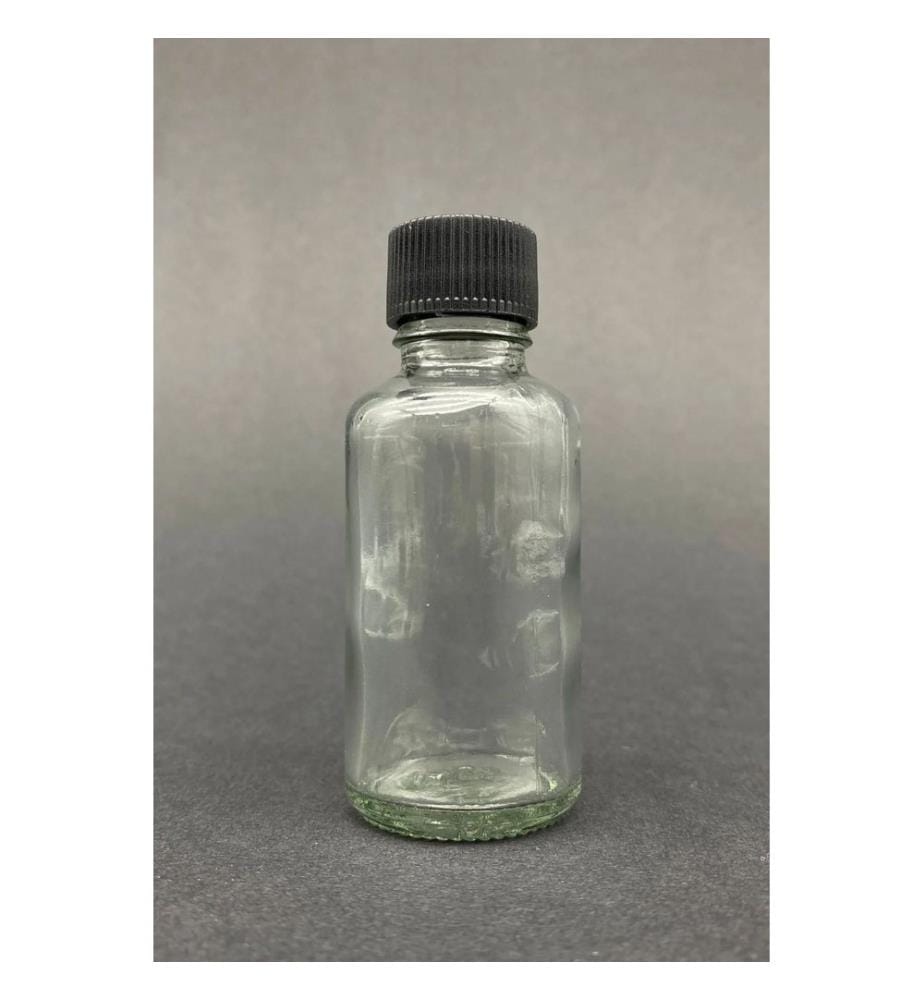 Glass Bottle Set, 6 Pieces, Transparent, Black, 100% GLASS