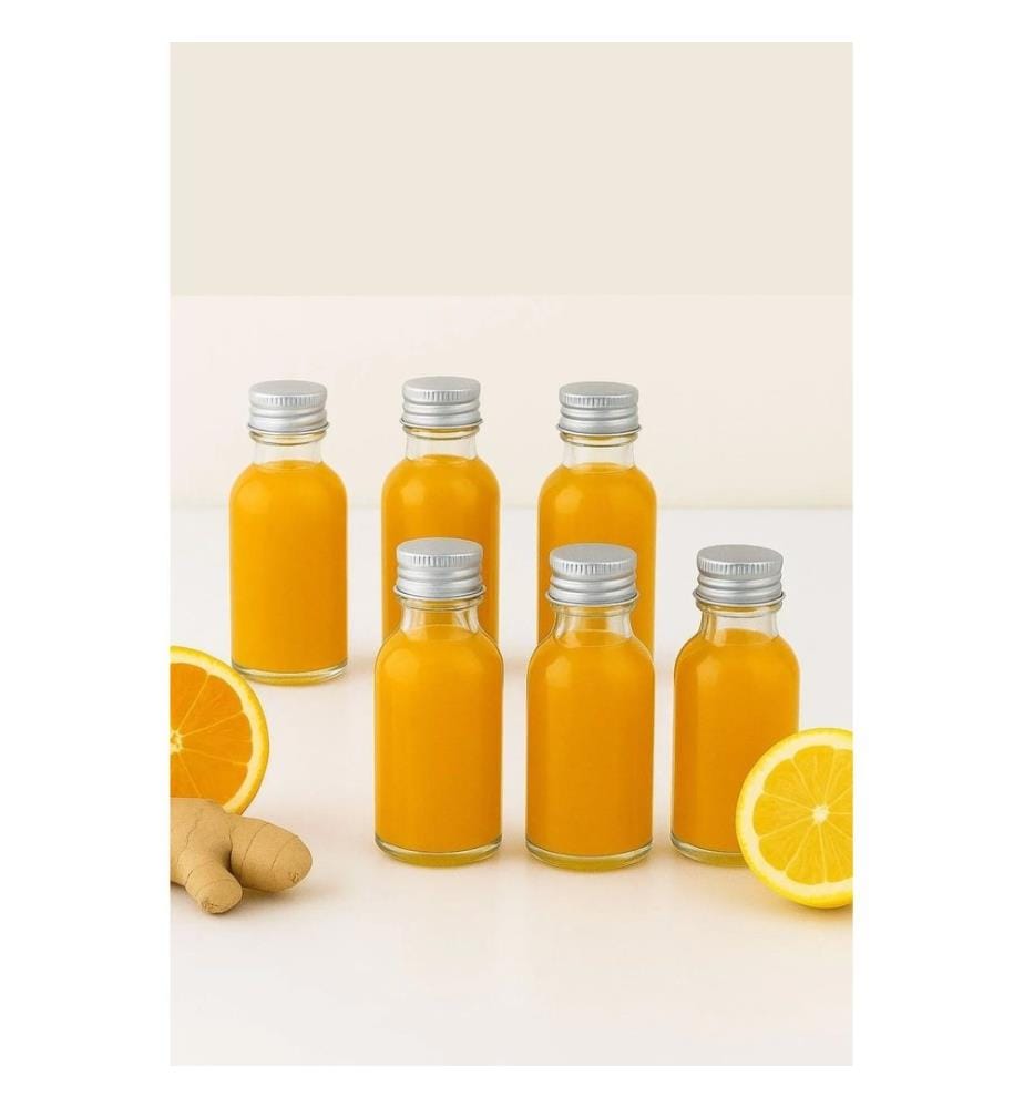 Glass Bottle Set, 6 Pieces, Transparent, Siler, 100% GLASS