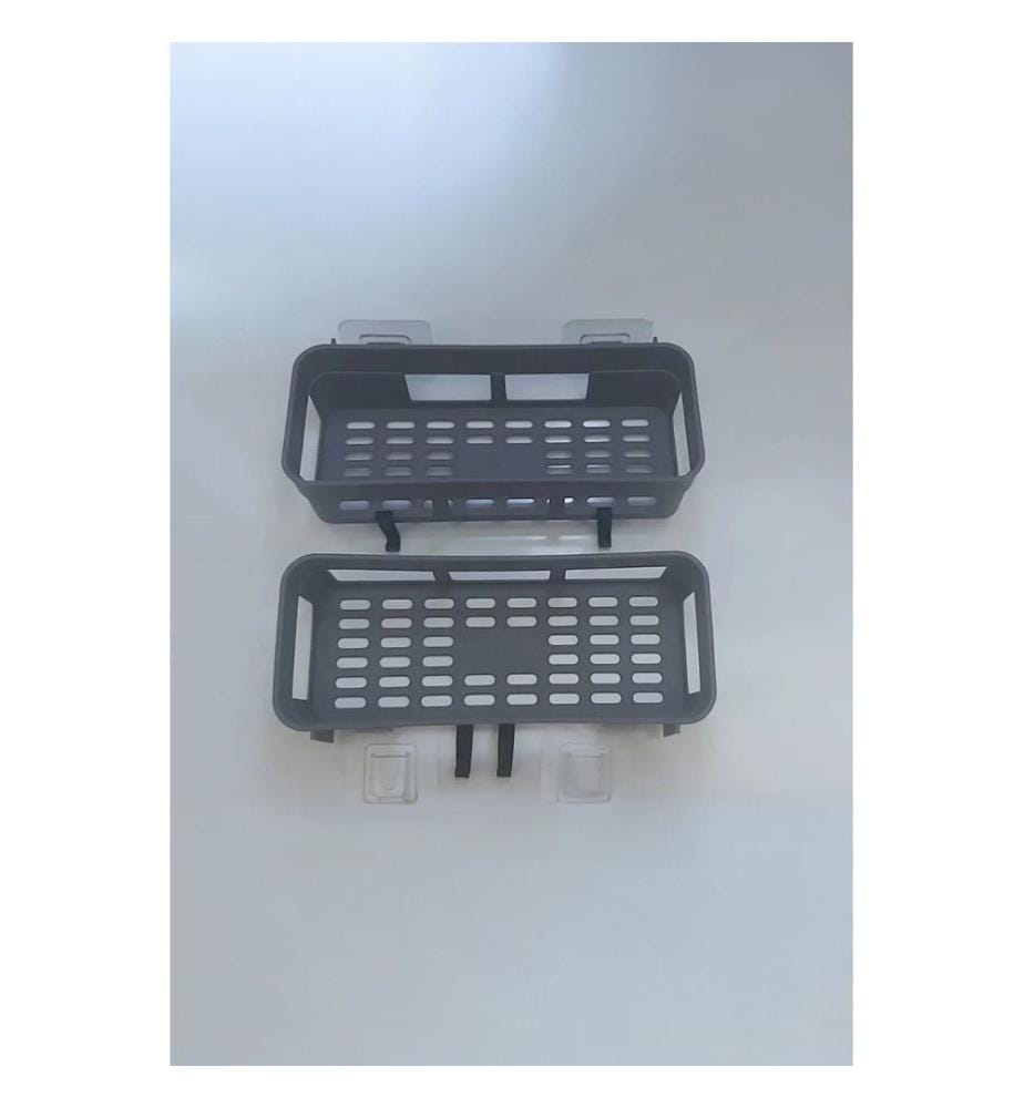 Bathroom Organizer Set, 2 Pieces, Anthracite, 100% PLASTIC