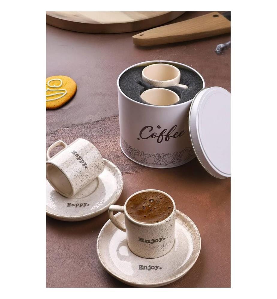 Kaffeetassen-Set, 3-teilig, braun, 100 % KERAMIK