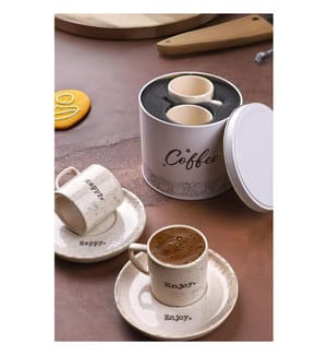 Kaffeetassen-Set, 3-teilig, braun, 100 % KERAMIK
