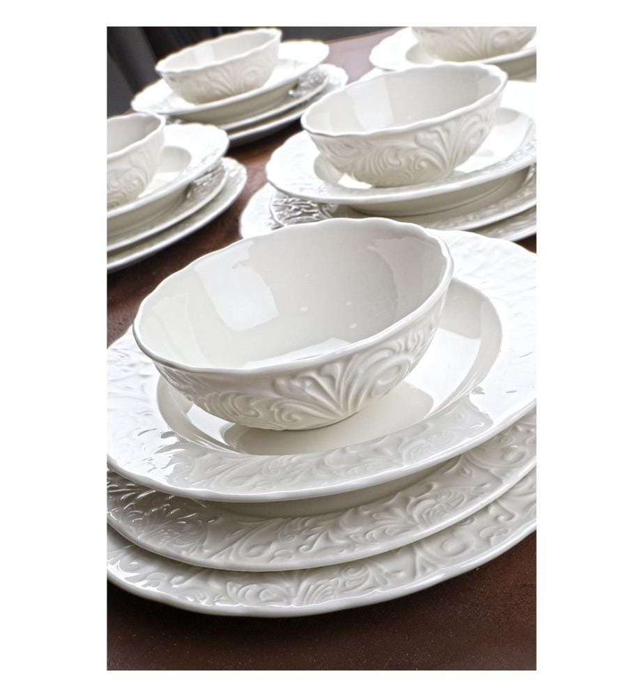 Geschirrset, 24-teilig, weiss, 100 % PORZELLAN