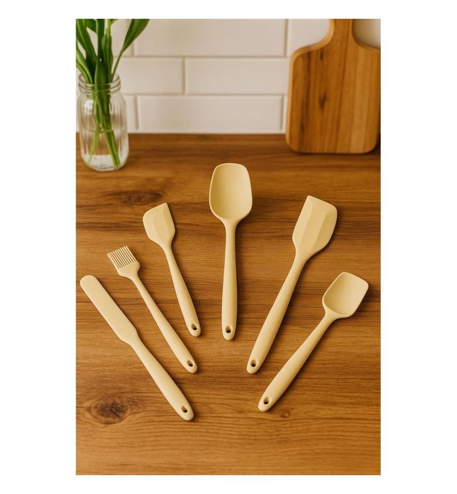 Service Set, 6 Pieces, Wooden, 100%SILICONE