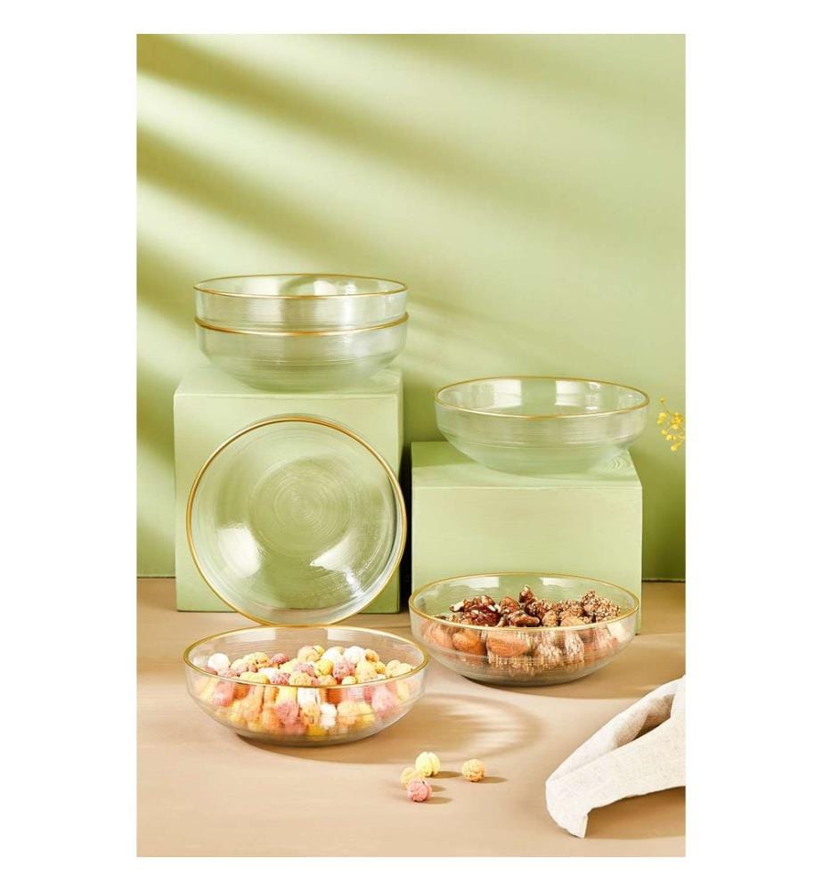 Schüsselset, 6-teilig, transparent, 100 % GLAS