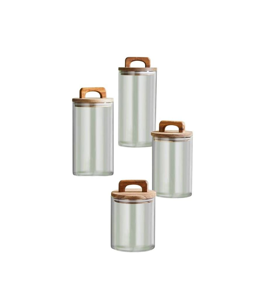 Jar Set, 8 Pieces, Transparent, 100% GLASS