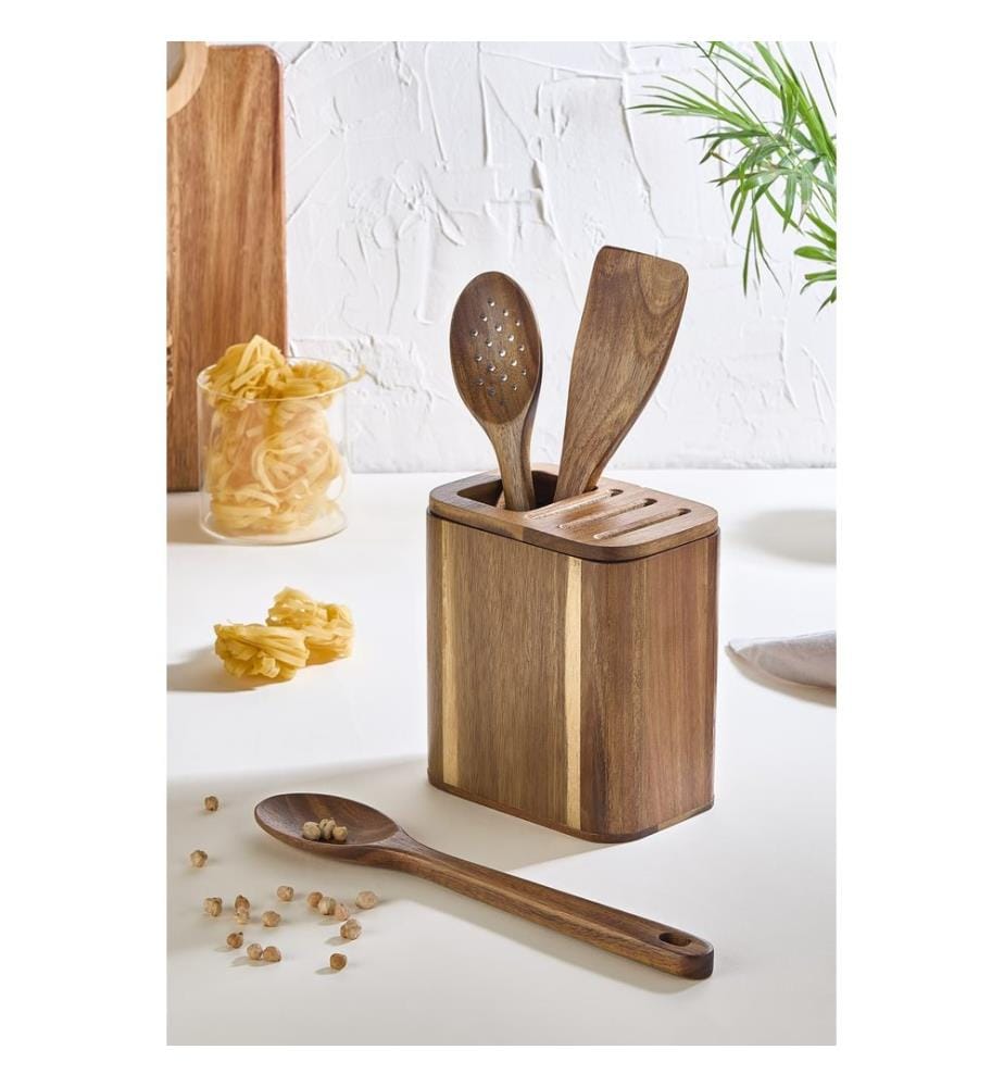 Spoon Rest Set, 3 Pieces, Wooden, 100% ACACIA
