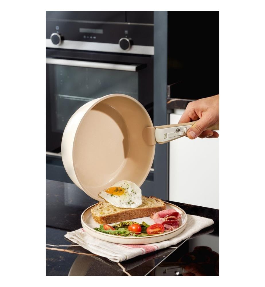 Pot Set, 9 Pieces, Cream, 100% ALUMINIUM