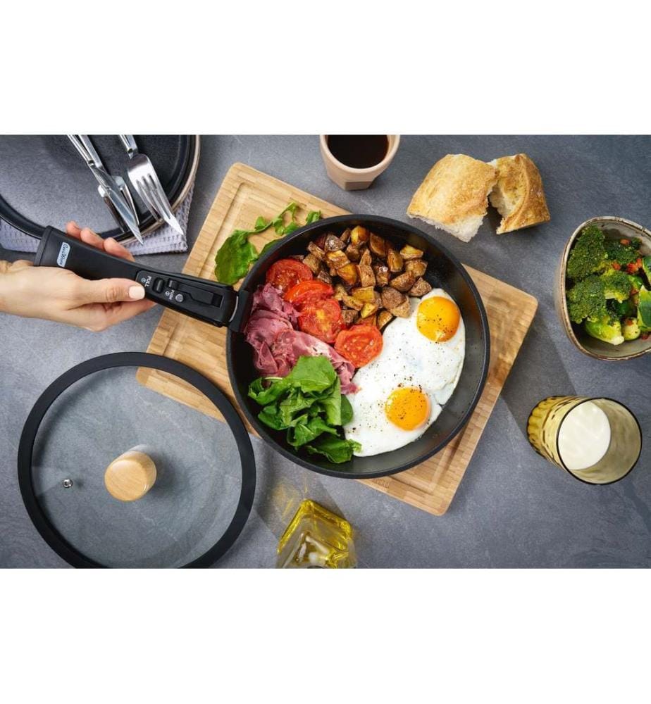 Pot Set, 9 Pieces, Black, 100% ALUMINIUM