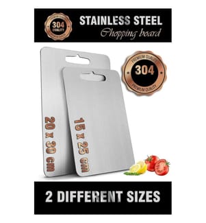 Schneidebrett-Set, 2-teilig, Silber, 100 % EDELSTAHL
