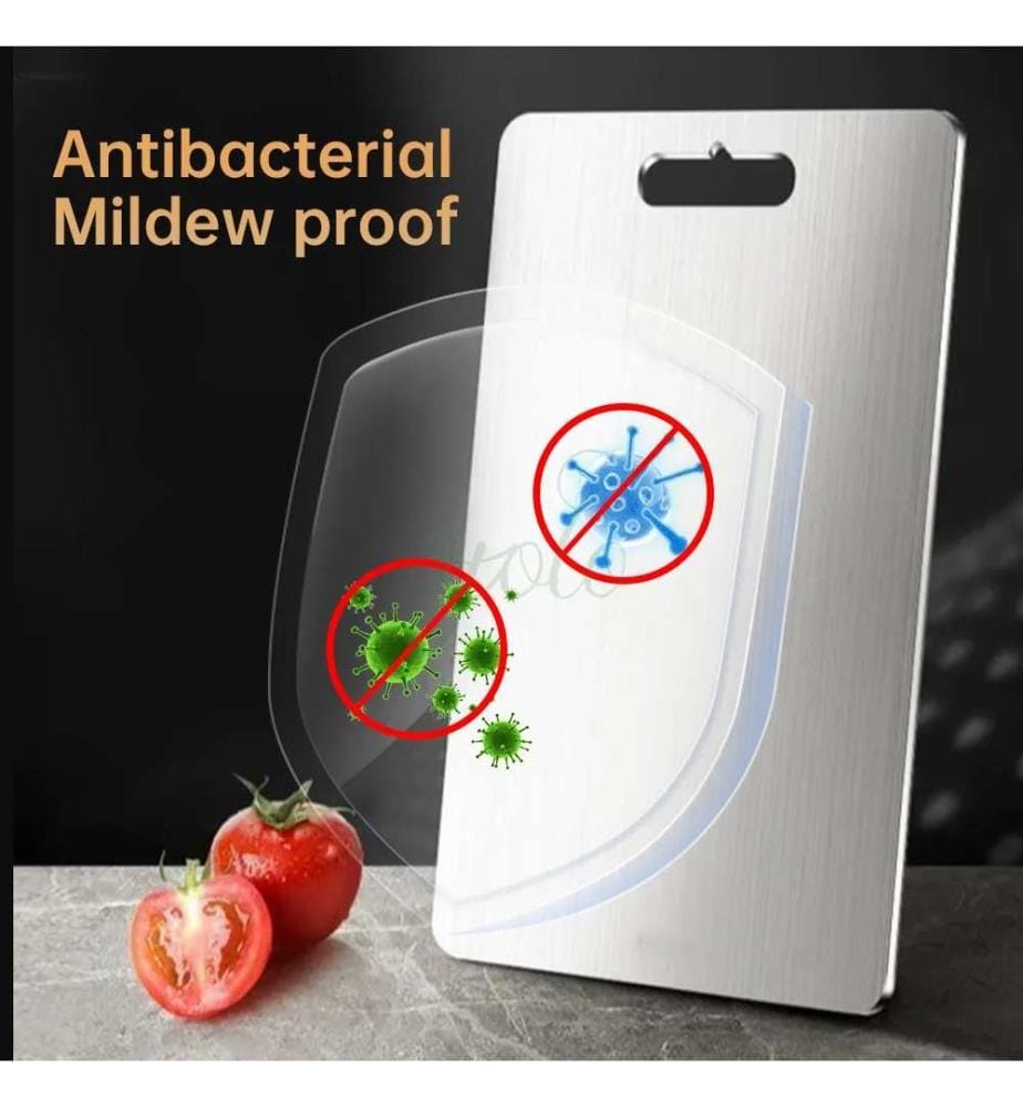 Cutting Board Set, 2 Pieces, Silver, 100% STAINLESS STEEL