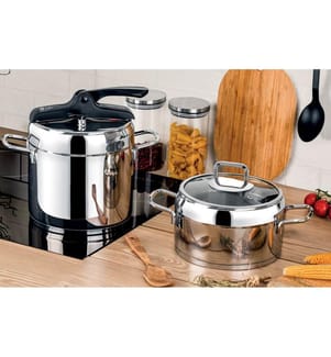 Pot Set, 4 Pieces, Silver, 100% STAINLESS STEEL
