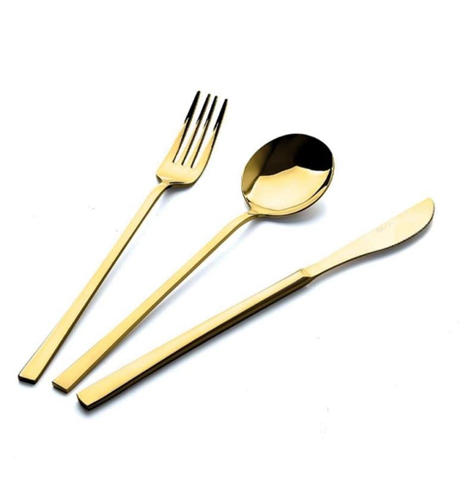 Cutlery Set, 36 Pieces, Gold, 100% STAINLESS STEEL