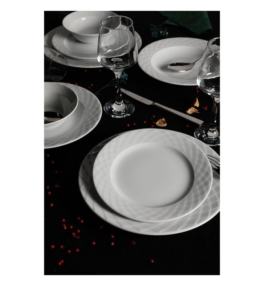 Geschirrset, 24-teilig, weiss, 100 % PORZELLAN