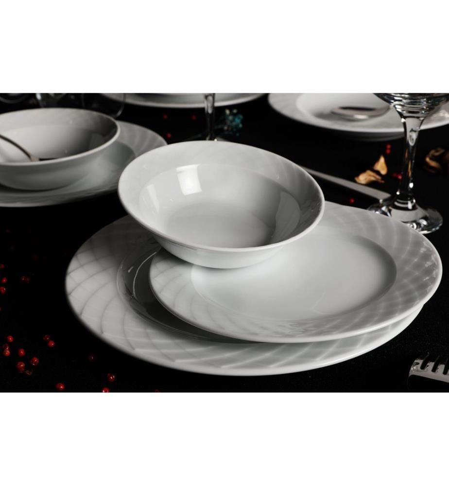 Geschirrset, 24-teilig, weiss, 100 % PORZELLAN