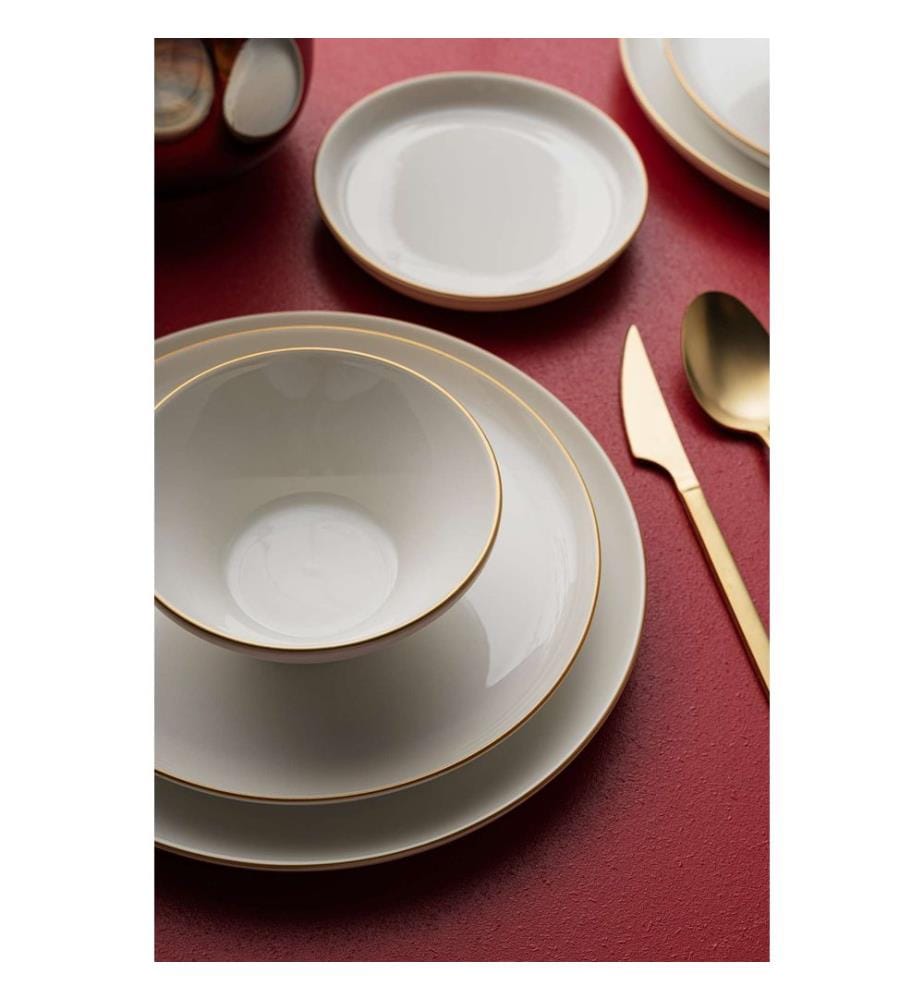 Geschirrset, 16-teilig, cremefarben, 100 % PORZELLAN