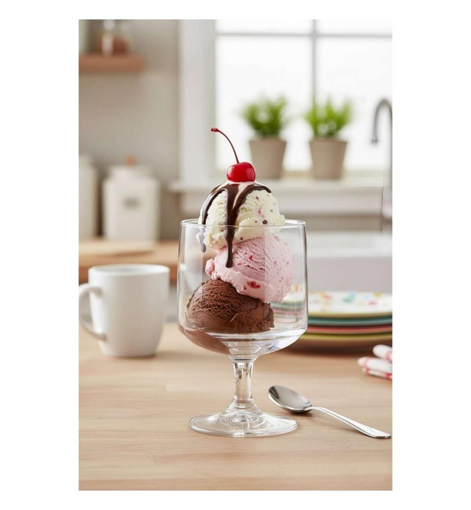Glas-Eisbecherset, 2-teilig, transparent, 100 % GLAS
