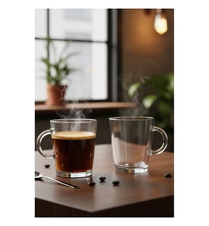 Coffee Cup Set, 2 Pieces, Transparent, 100% GLASS