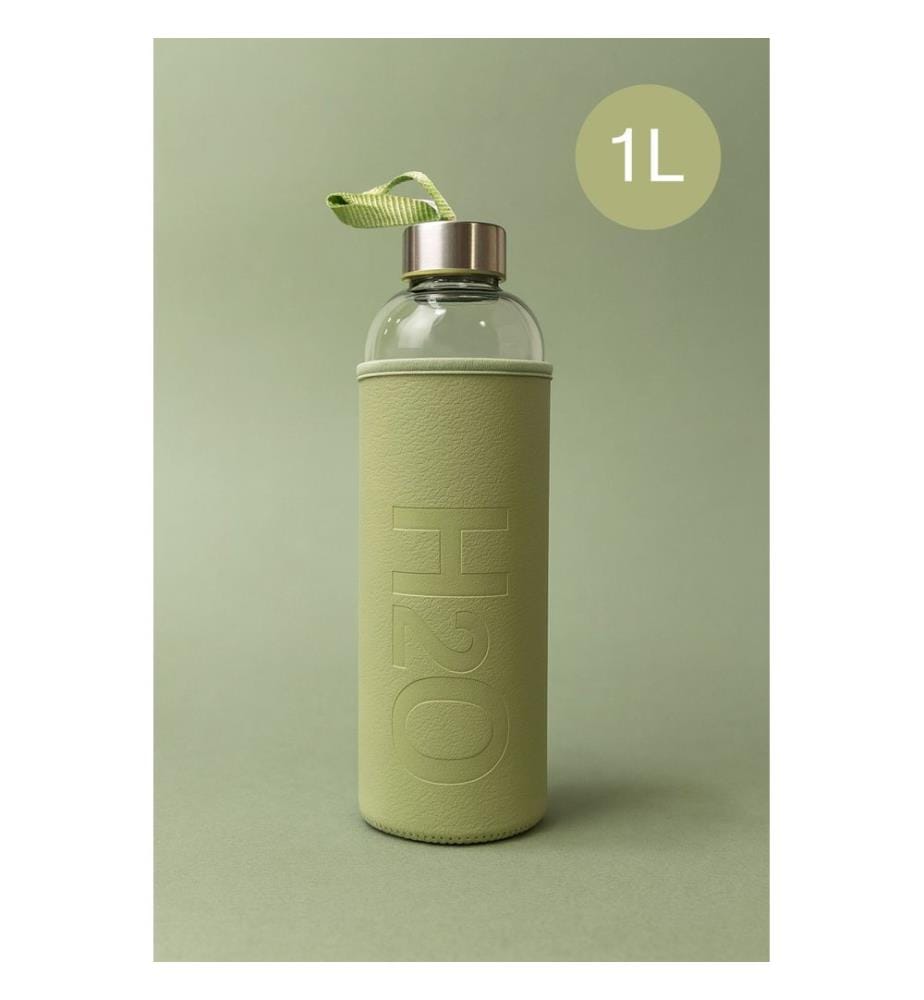 Glasflasche, Grün, 100 % GLAS