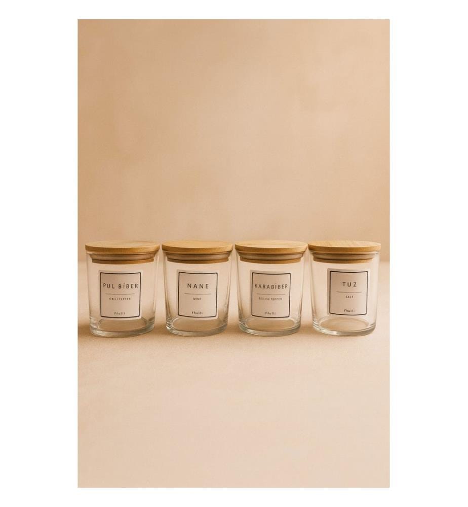 Spice Jar Set, 8 Pieces, Transparent, 100% GLASS