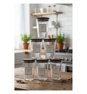 Spice Jar Set, 12 Pieces, Transparent, 100% GLASS