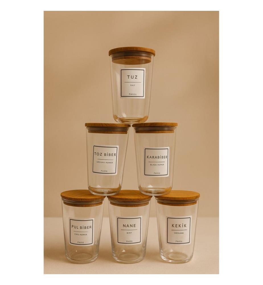 Spice Jar Set, 12 Pieces, Transparent, 100% GLASS