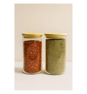 Spice Jar Set, 4 Pieces, Transparent, 100% GLASS