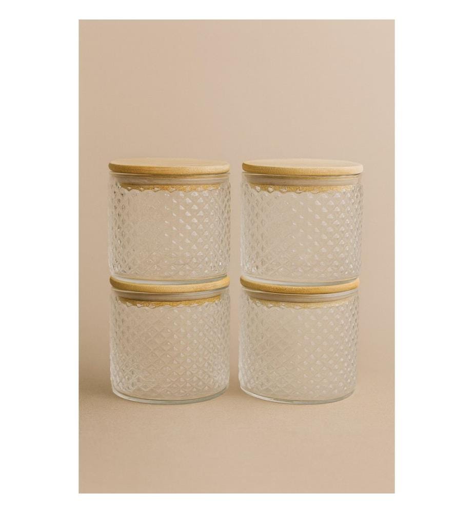 Storage Box Set, 8 Pieces, Transparent, 100% GLASS