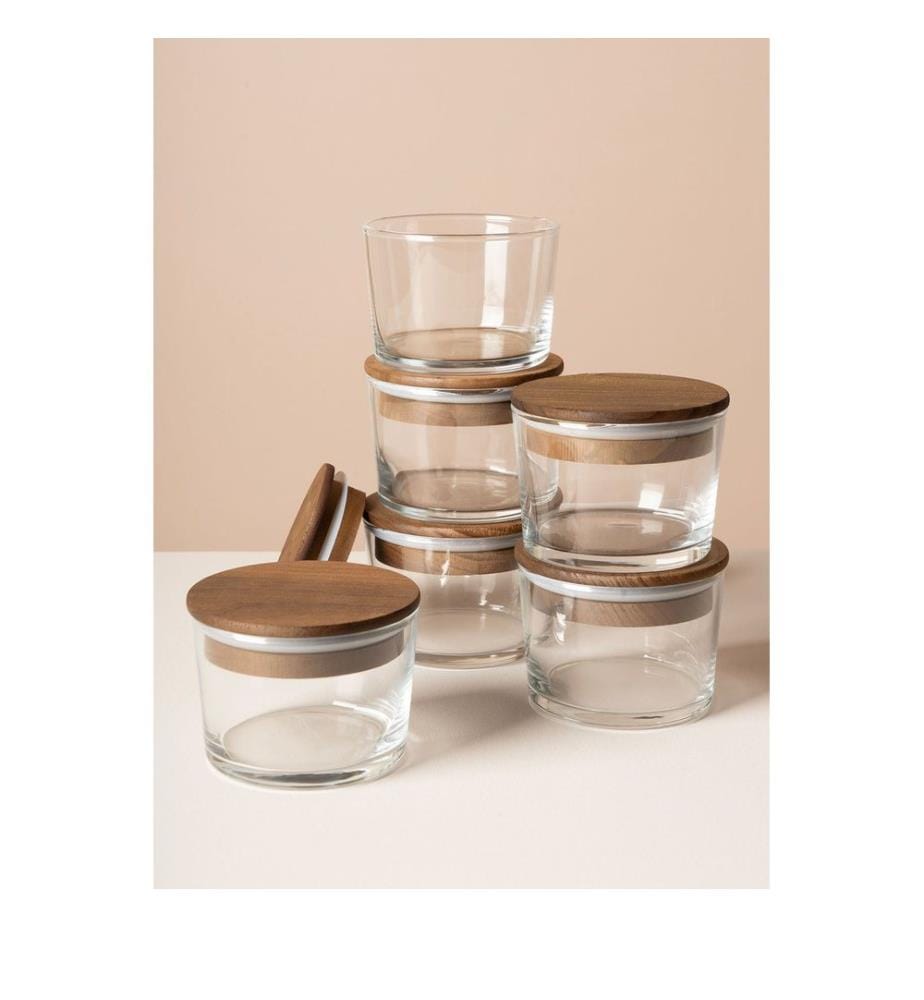 Storage Box Set, 12 Pieces, Transparent, 100% GLASS