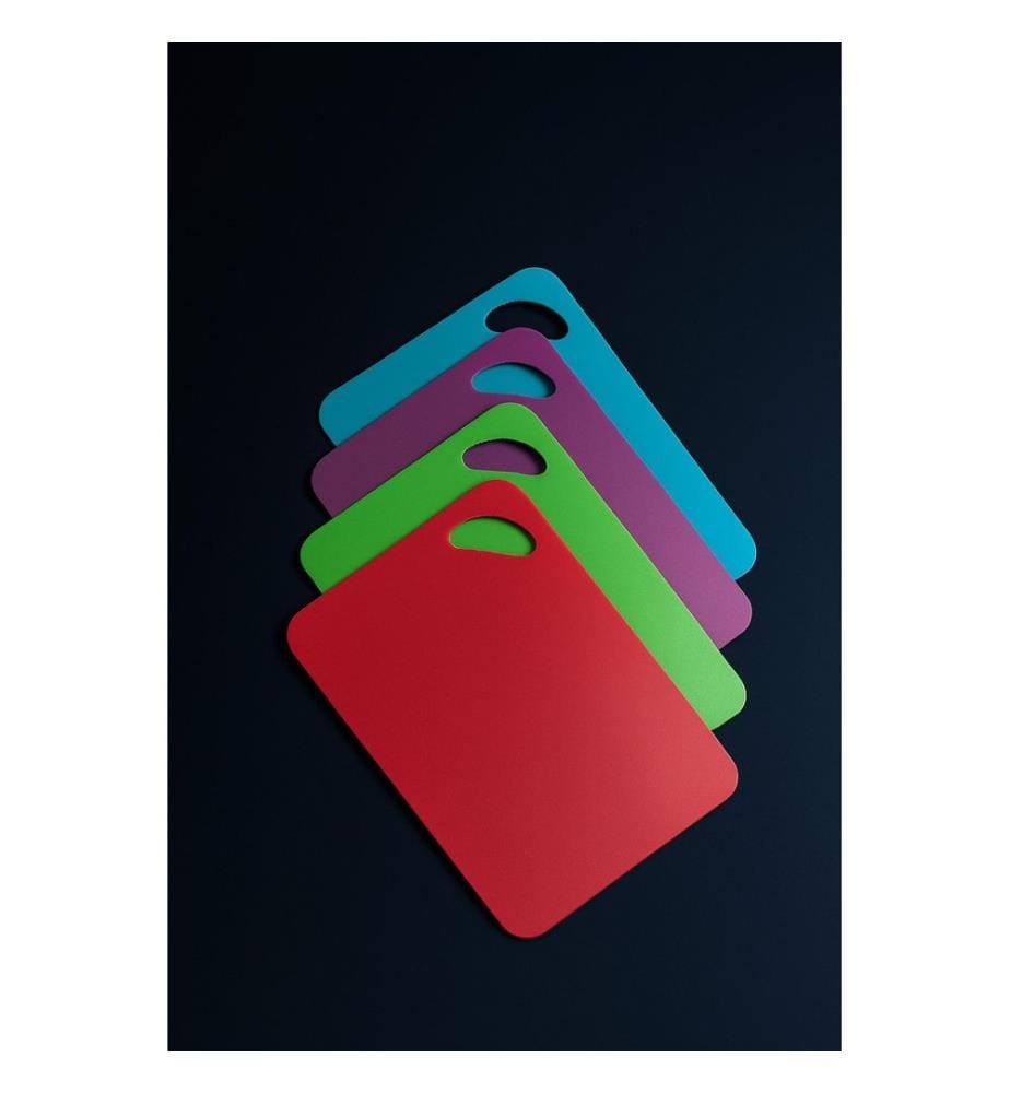 Cutting Board Set, 4 Pieces, Multicolor, 100% PLASTIC