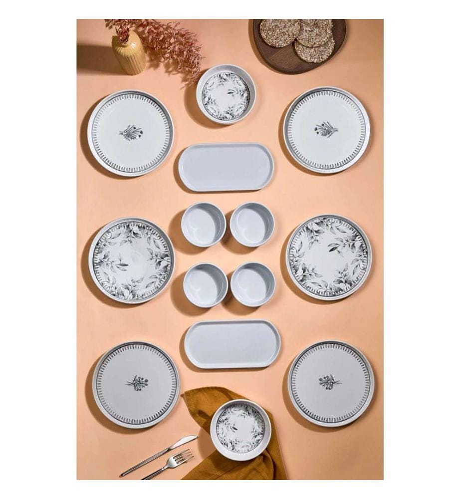 Breakfast Set, 14 Pieces, Multicolor, 100% CERAMIC