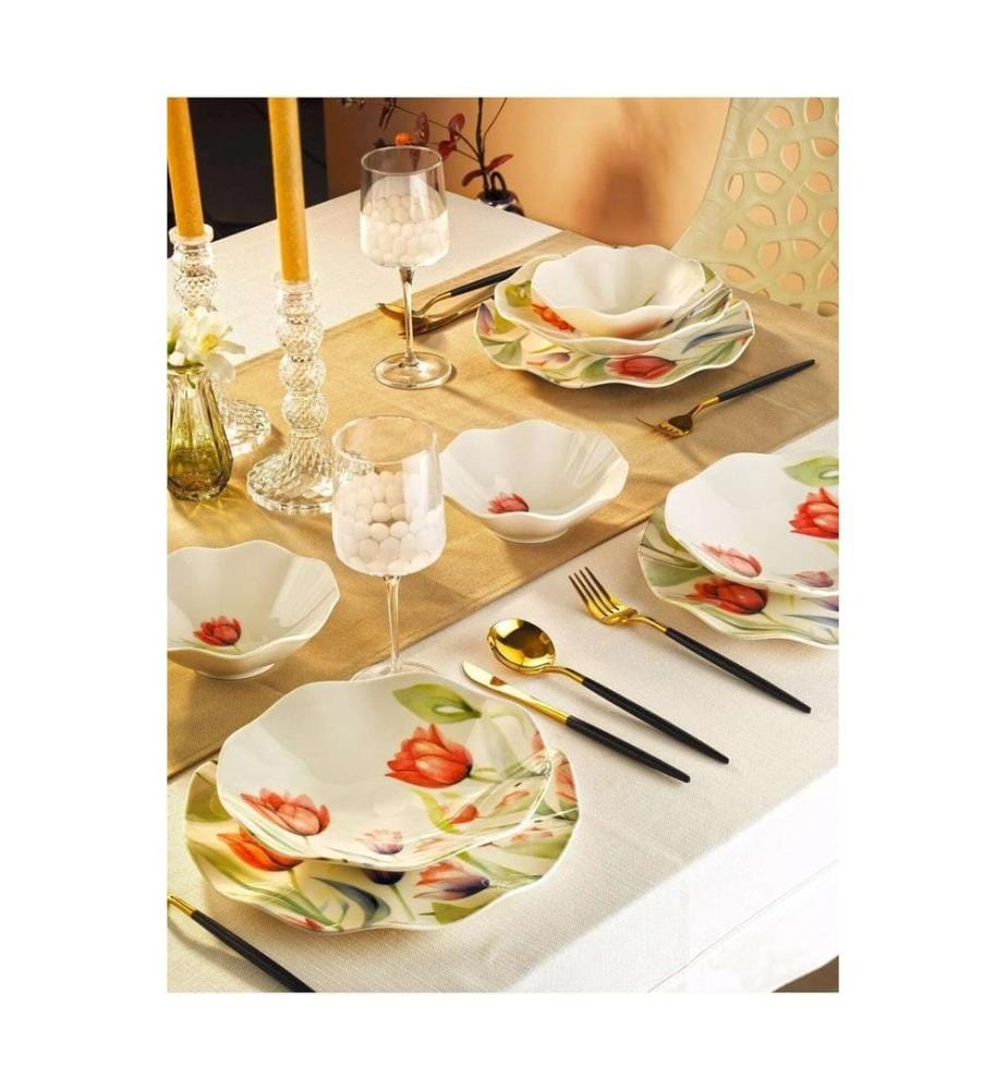 Geschirrset, 18-teilig, mehrfarbig, 100 % PORZELLAN