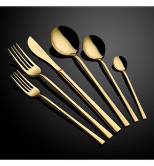 Cutlery Set, 36 Pieces, Gold, 100% STAINLESS STEEL