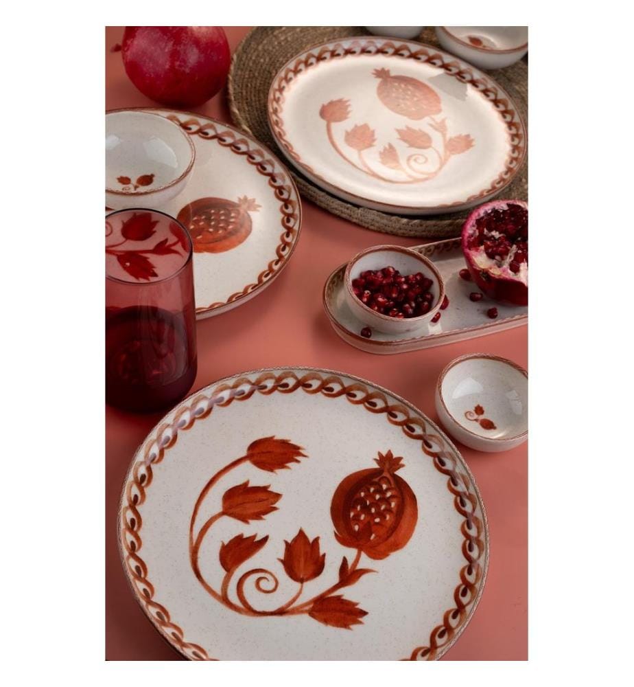 Frühstücksset, 14-teilig, cremefarben, rot, 100 % PORZELLAN
