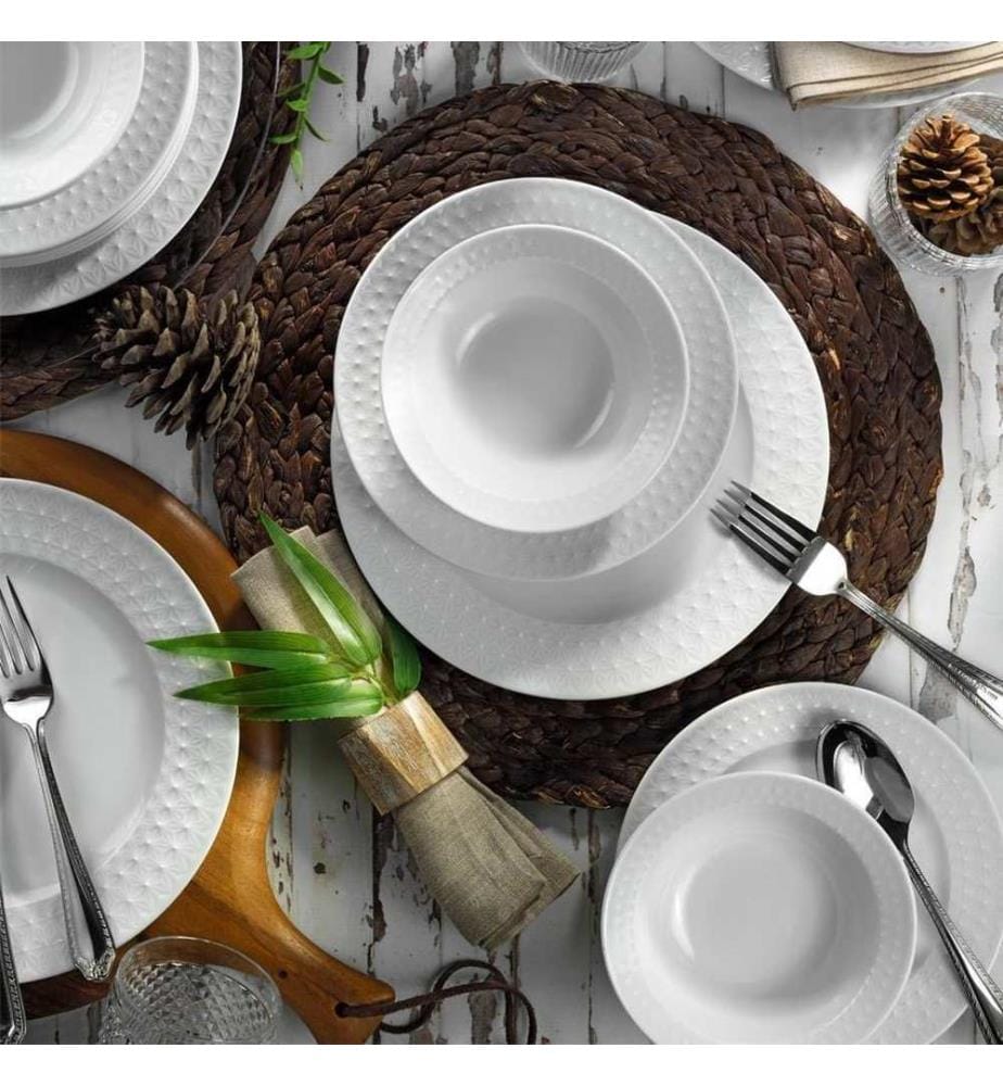 Geschirrset, 24-teilig, weiss, 100 % PORZELLAN