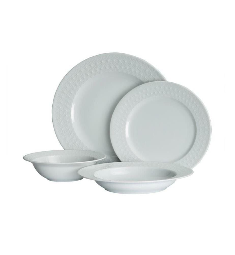 Geschirrset, 24-teilig, weiss, 100 % PORZELLAN