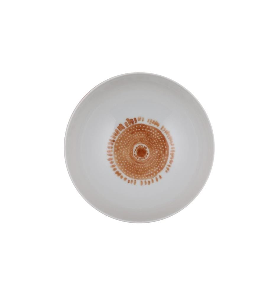 Geschirrset, 24-teilig, Braun-Weiss, 100 % PORZELLAN