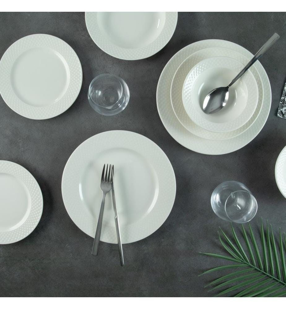 Geschirrset, 24-teilig, weiss, 100 % PORZELLAN