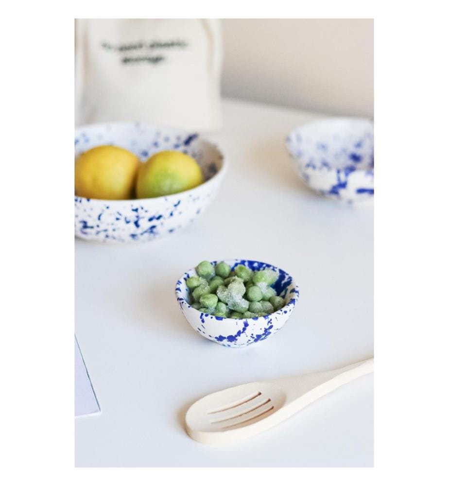 Keramikschale, marineblau, weiss, 100 % KERAMIK
