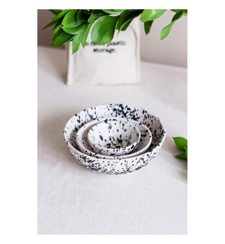 Keramikschüsselset, 3-teilig, Schwarz, Weiss, 100 % KERAMIK