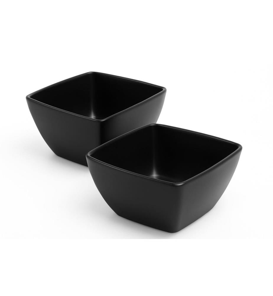 Glasschüsselset, 2 Stück, schwarz, 100 % GLAS