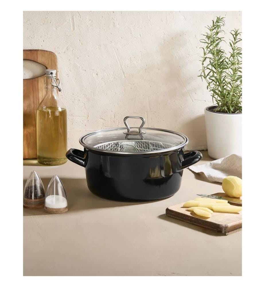 Pot, Black, 100% ENAMEL