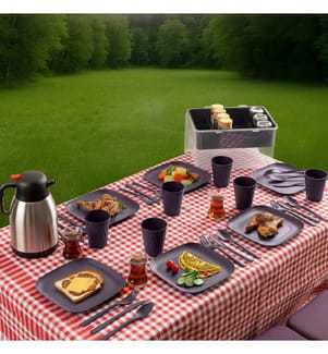 Picknick-Set, lila, 100 % KUNSTSTOFF