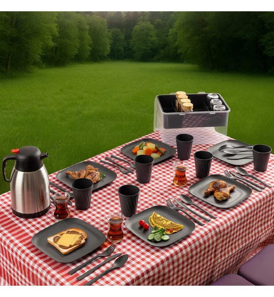 Picnic Set, Anthracite, 100% PLASTIC