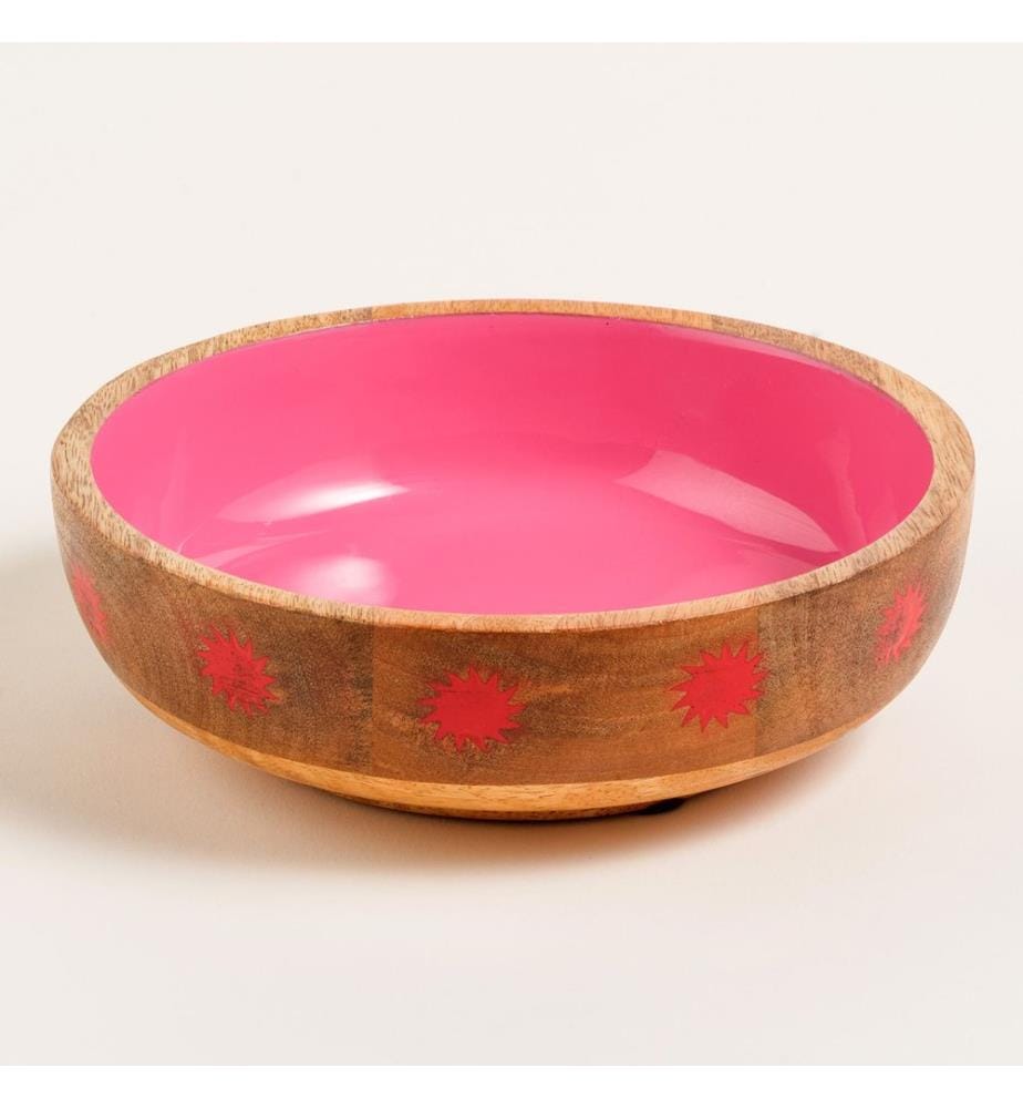 Schale, rot, 100 % Mangoholz