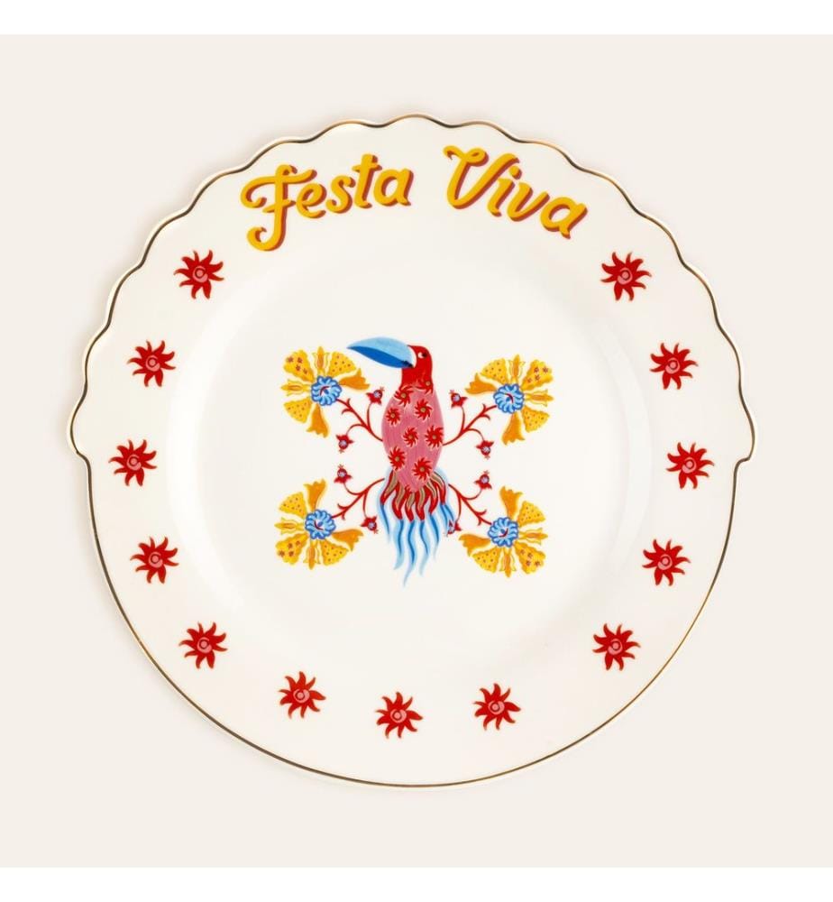 Cake Serving Plate, Multicolor, 100% PORCELAIN