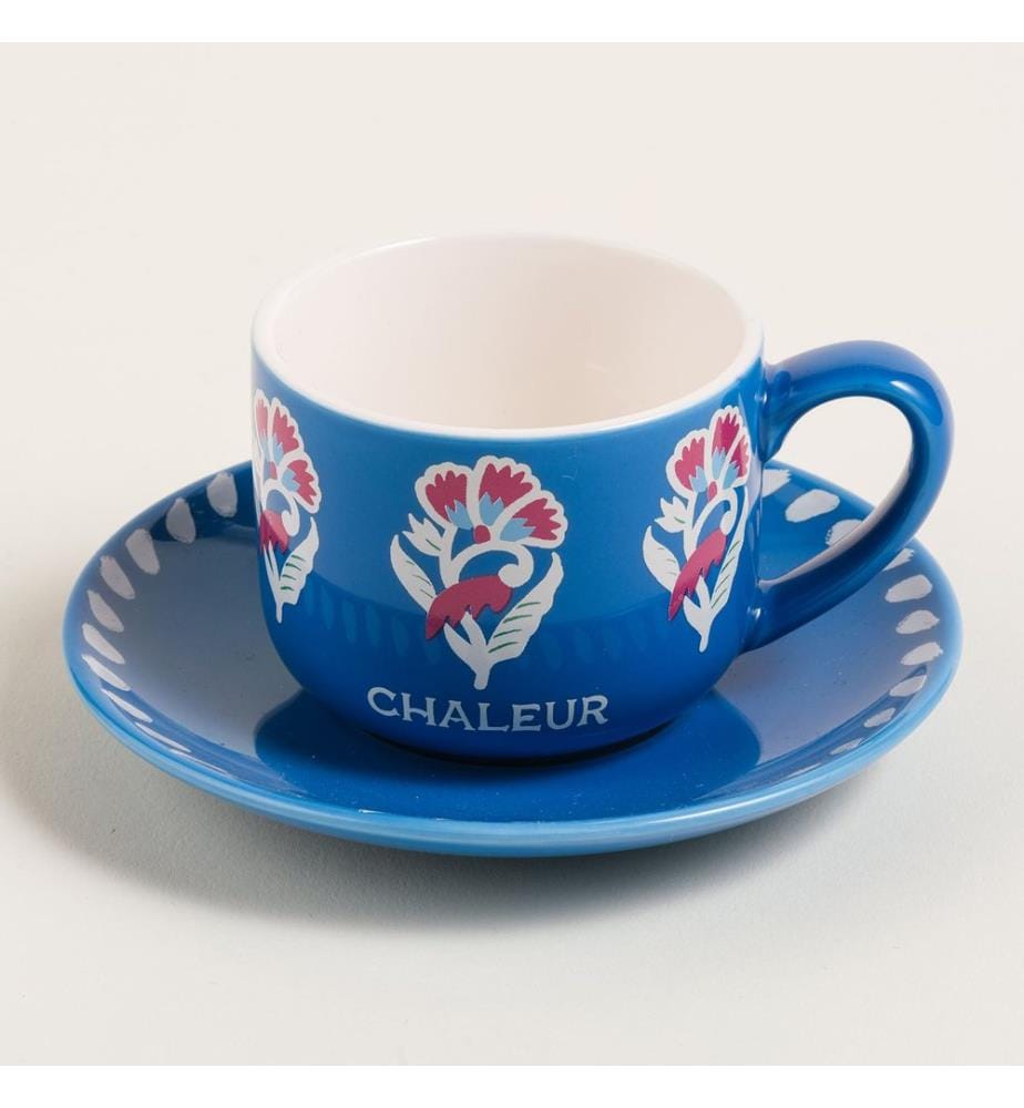 Coffee Cup Set, 2 Pieces, Blue, 100% PORCELAIN