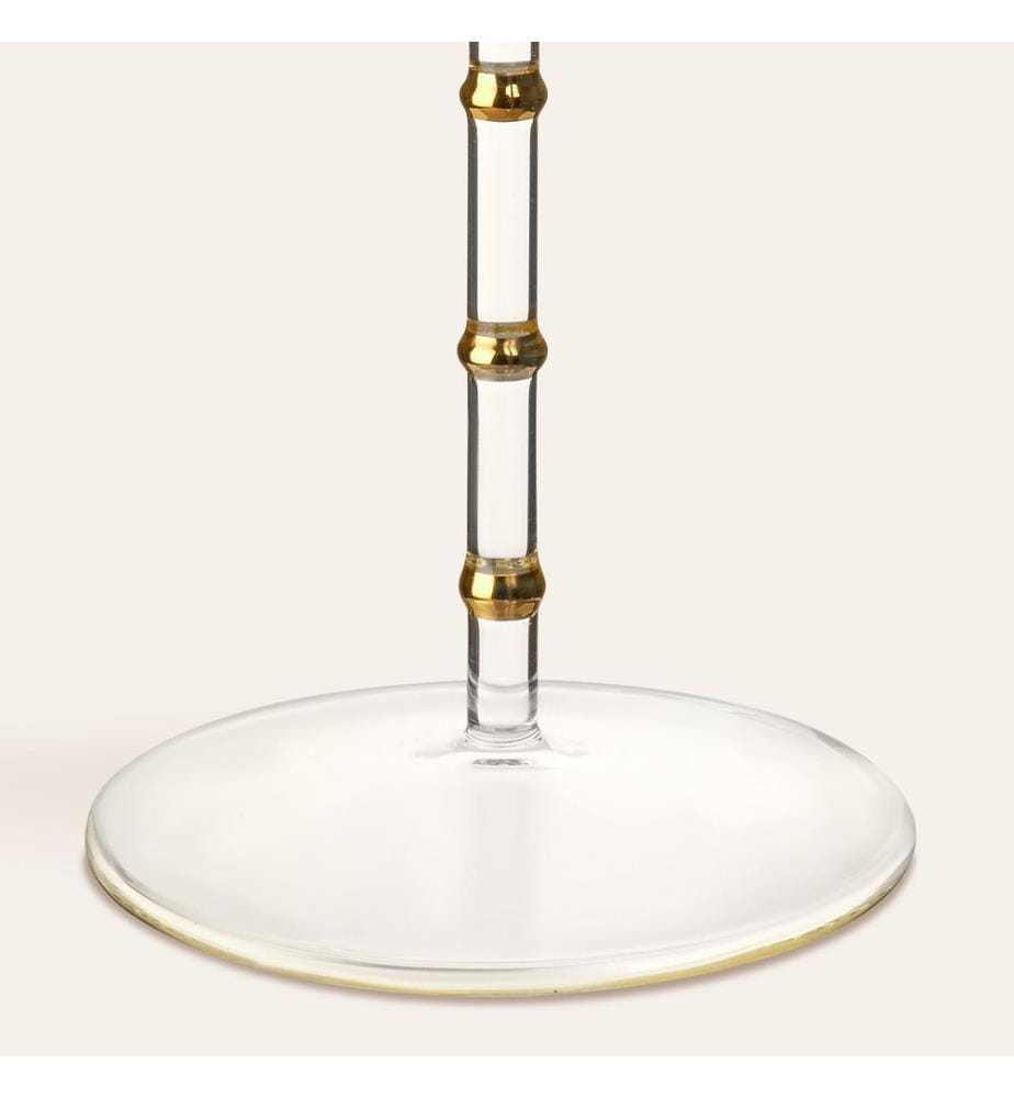 Wine Glass, Transparent, Gold, 100% GLASS